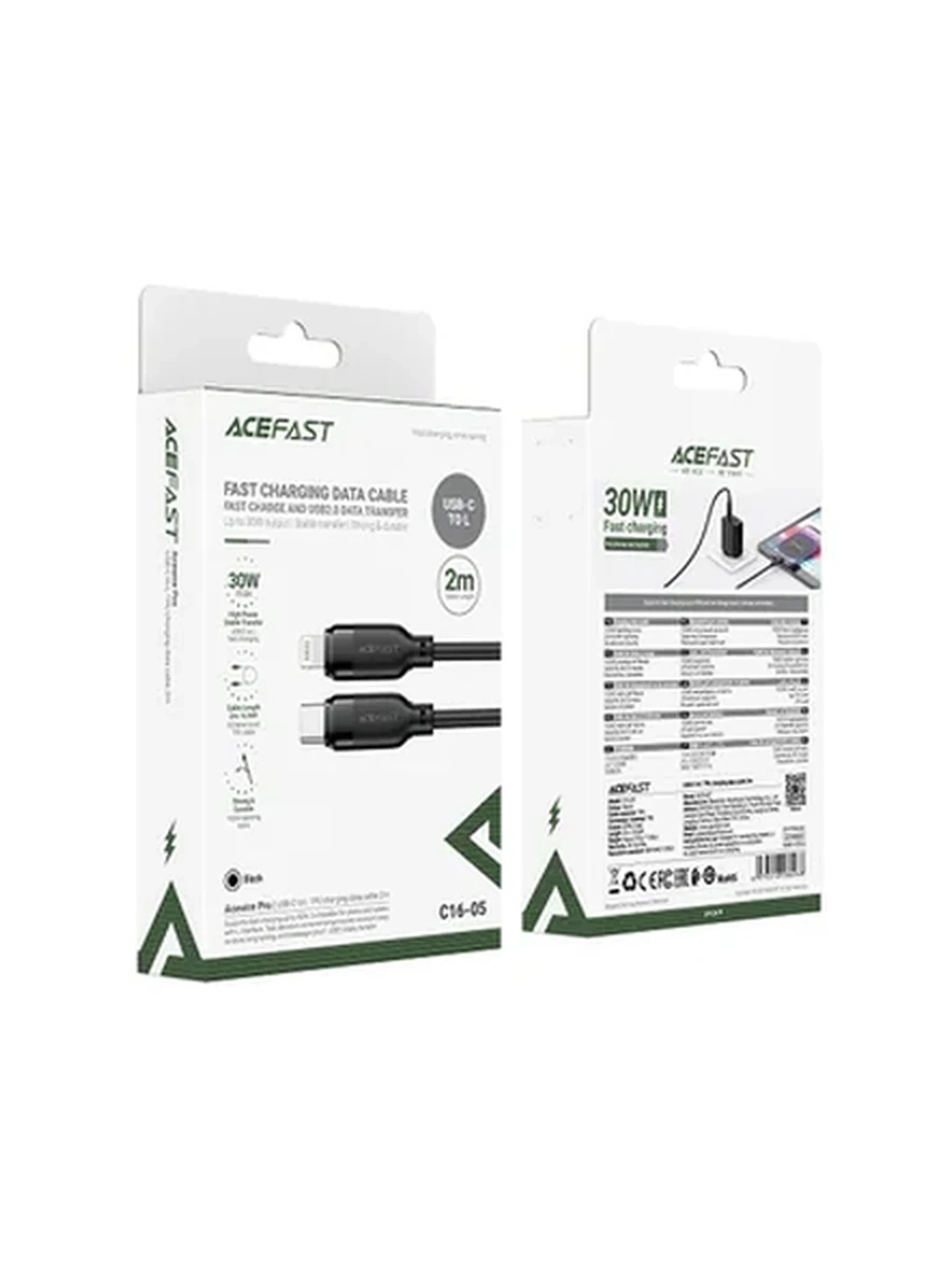 USB Кабель ACEFAST C16-05 USB-C to L TPU charging data cable 2m/black