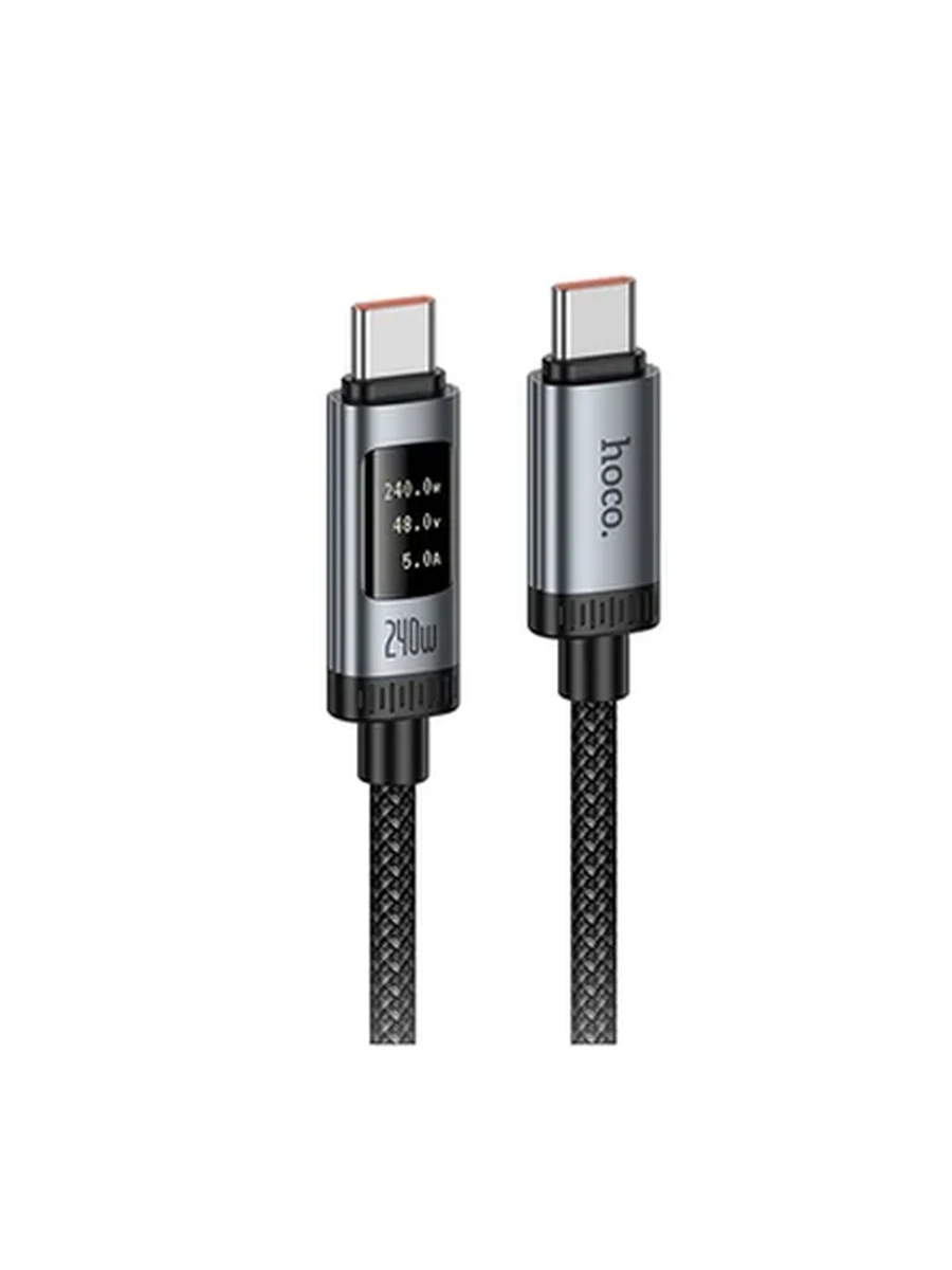 USB Кабель HOCO U148 Lord 240W digital display charging data cable C to C black