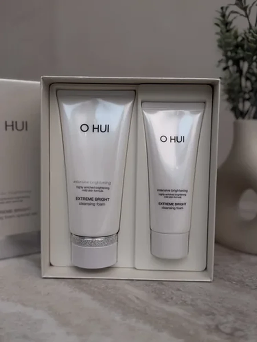 Пенка OHUI Extreme Bright Foam Cleansing Foam Set осветляющая пенка для умывания с ниацинамидом