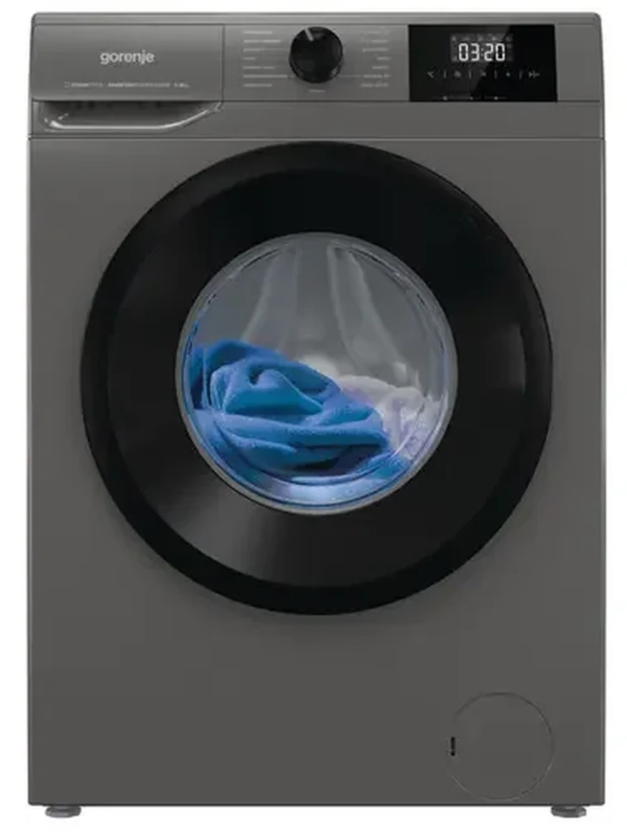 Стиральная машина Gorenje W3NGPI61SAST/C  [фронтальная, стирка 6 кг, 1000 об/мин, пар, 59.5 см x 84.5 см x 42 см] серый, черный, дисплей