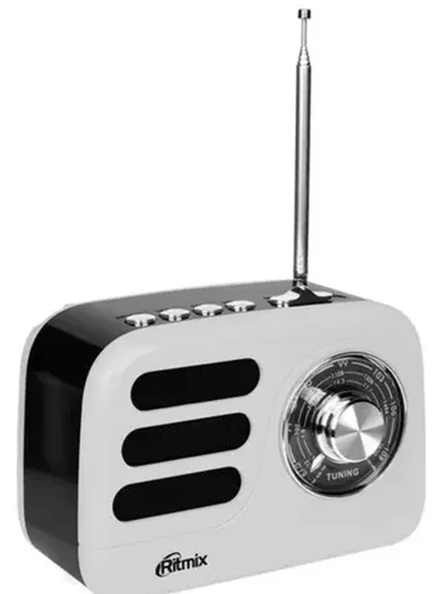 Радиоприемник Ritmix RPR-033 белый [моно, FM, АМ, Bluetooth, USB Type-C для зарядки, питание - аккумулятор]