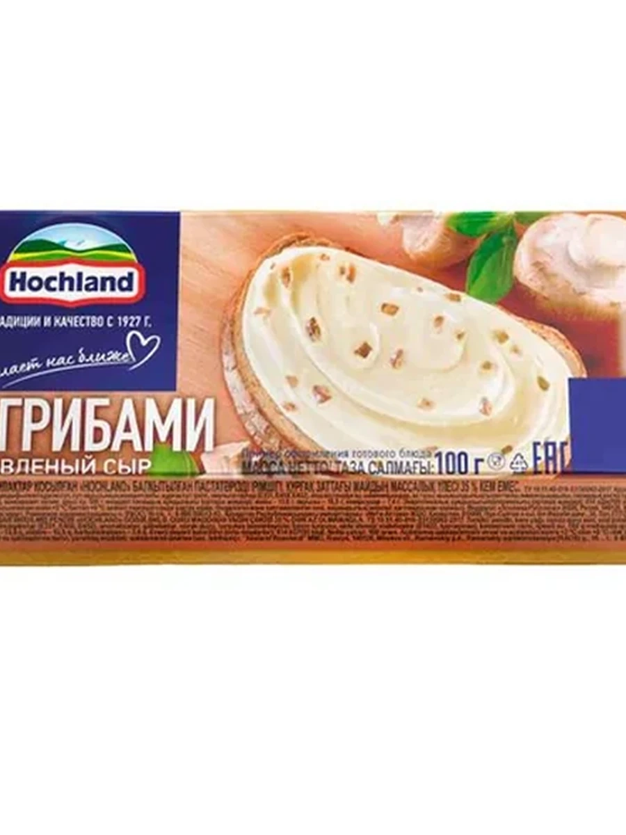 СЫР ПЛАВЛЕНЫЙ HOCHLAND С ГРИБАМИ БЛОЧКИ 100ГР