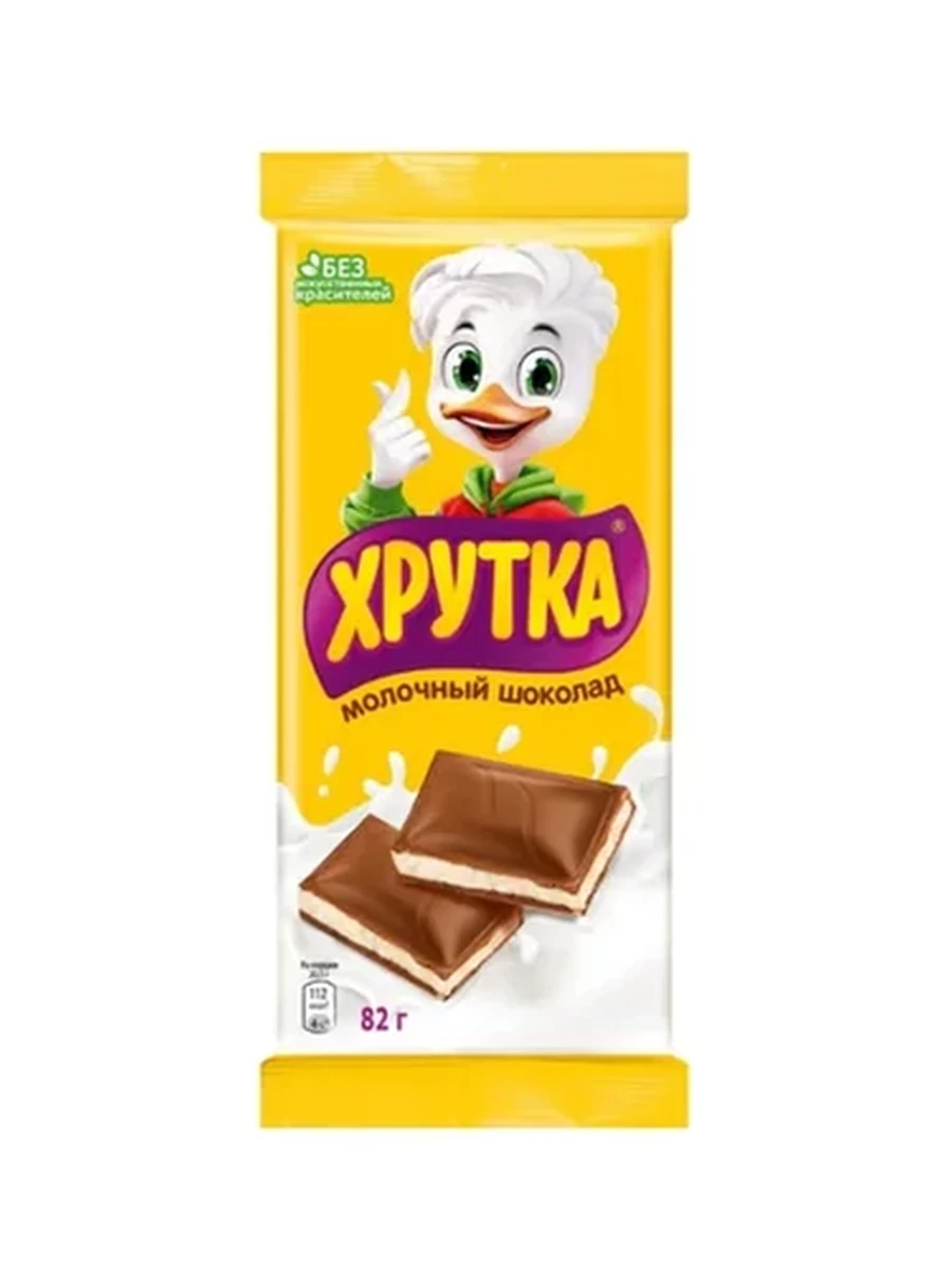 ШОКОЛАД NESTLE ХРУТКА МОЛОЧНЫЙ С МОЛОЧНОЙ НАЧИНКОЙ 82ГР