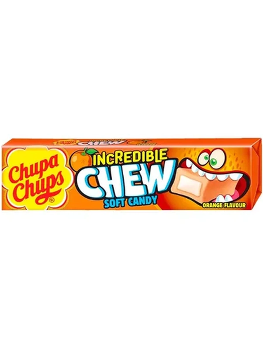 КОНФЕТА ЖЕВАТЕЛЬНАЯ CHUPA CHUPS INCREDIBLE CHEW АПЕЛЬСИН 47ГР