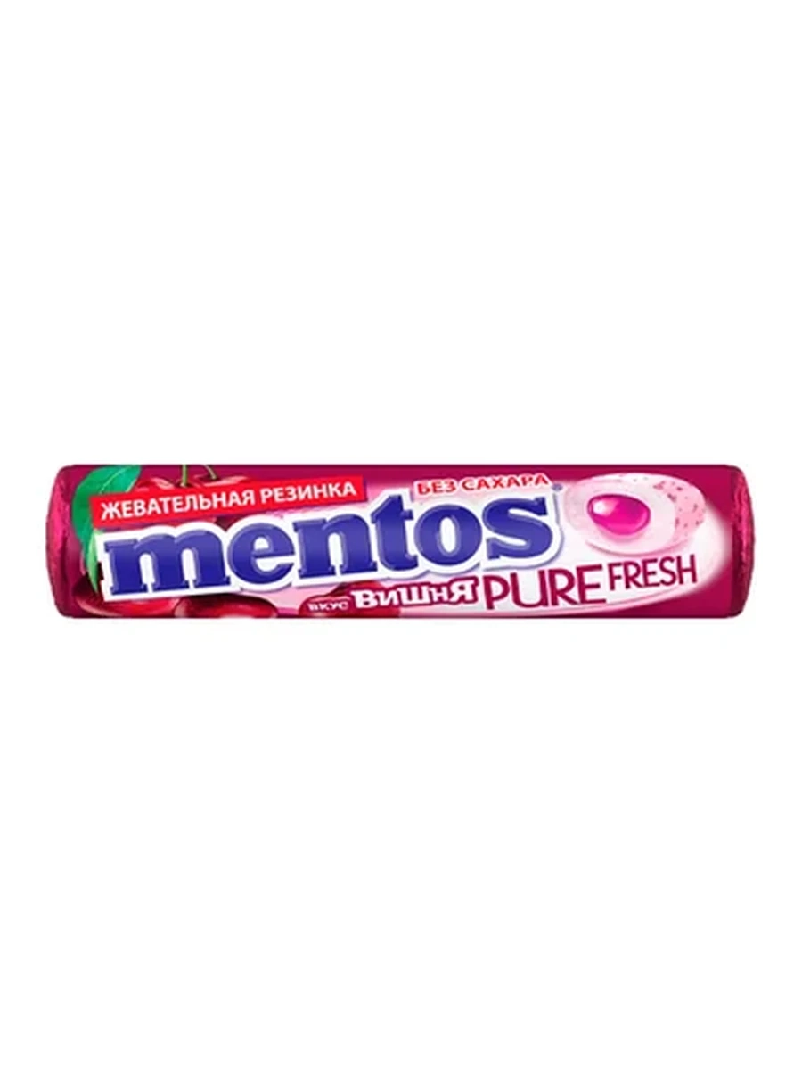 РЕЗИНКА ЖЕВАТЕЛЬНАЯ MENTOS ПФ РОЛЛ ВИШНЯ 15,5ГР
