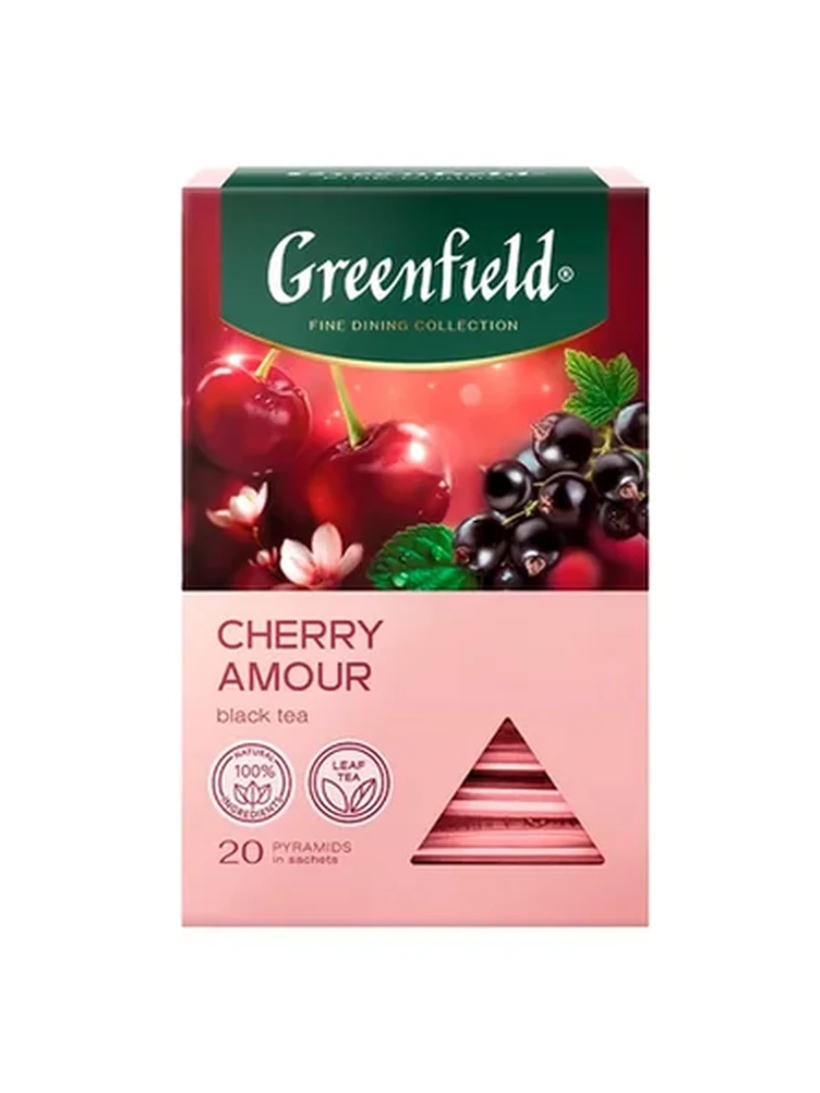 ЧАЙ ЧЕРНЫЙ GREENFIELD CHERRY AMOUR В ПИРАМИДКАХ 20ШТ