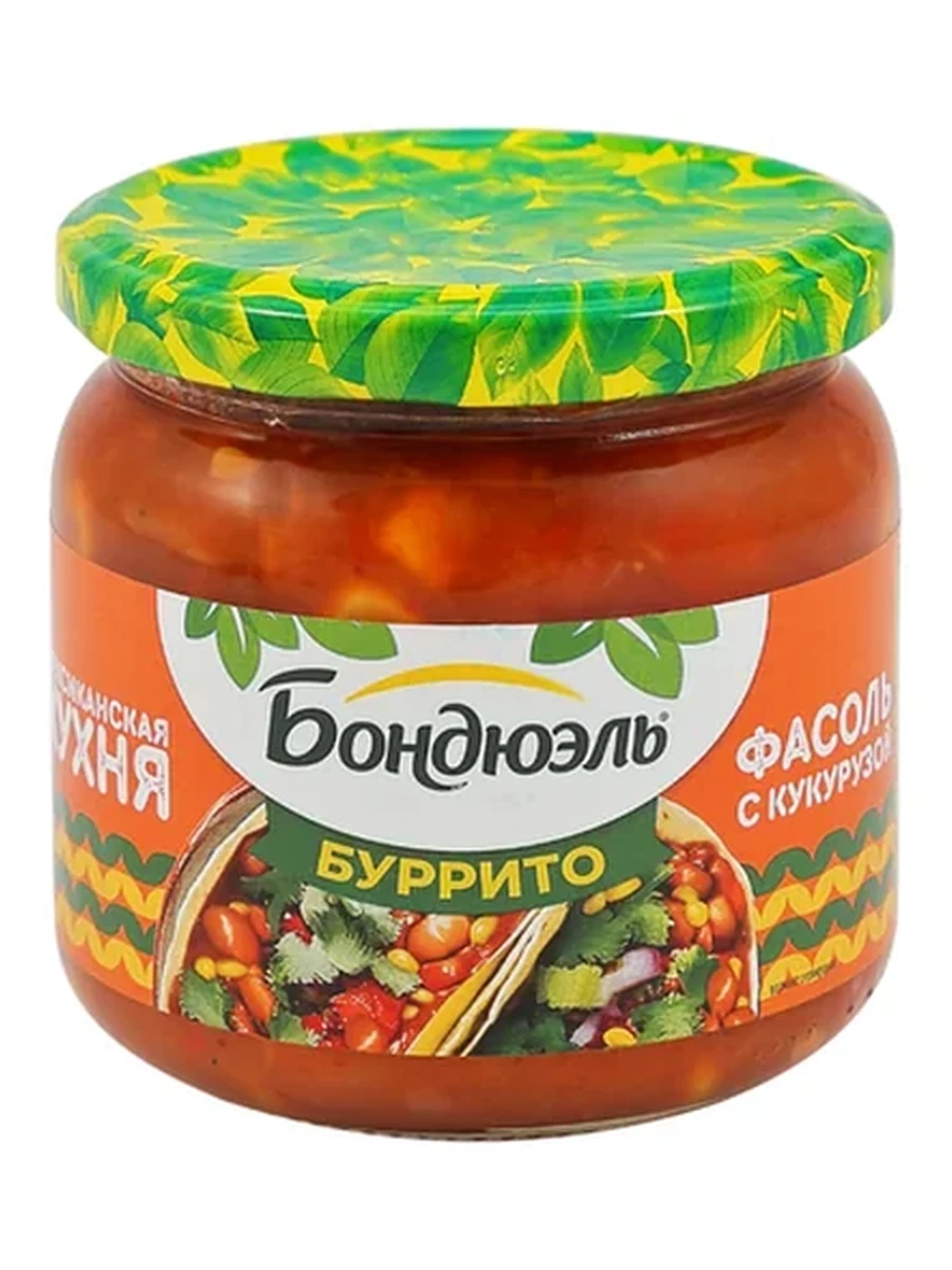 ФАСОЛЬ КРАСНАЯ BONDUELLE С КУКУРУЗОЙ БУРИТТО 350МЛ СТ/Б