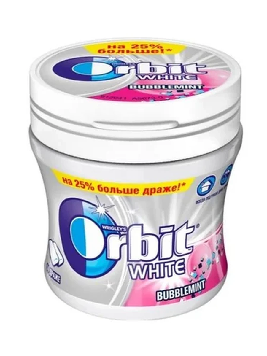 ЖЕВАТЕЛЬНАЯ РЕЗИНКА ORBIT WHITE BUBBLEMINT 68ГР