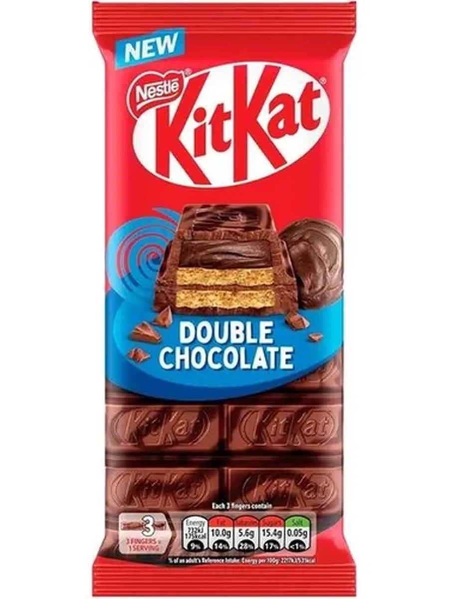 ШОКОЛАД ПЛИТОЧНЫЙ KITKAT ДВОЙНОЙ ШОКОЛАД 99ГР