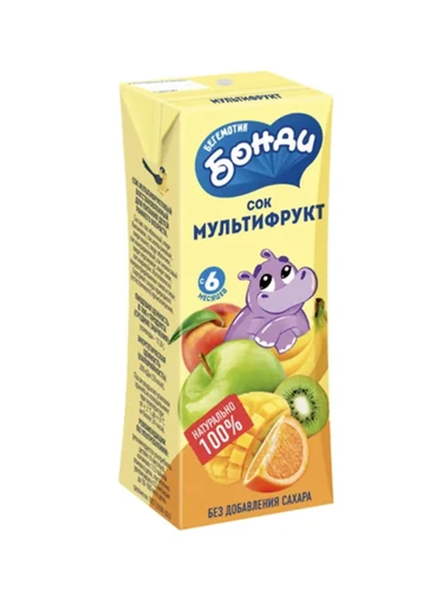 СОК БОНДИ МУЛЬТИФРУКТ С 6 МЕС 200ГР Т/П