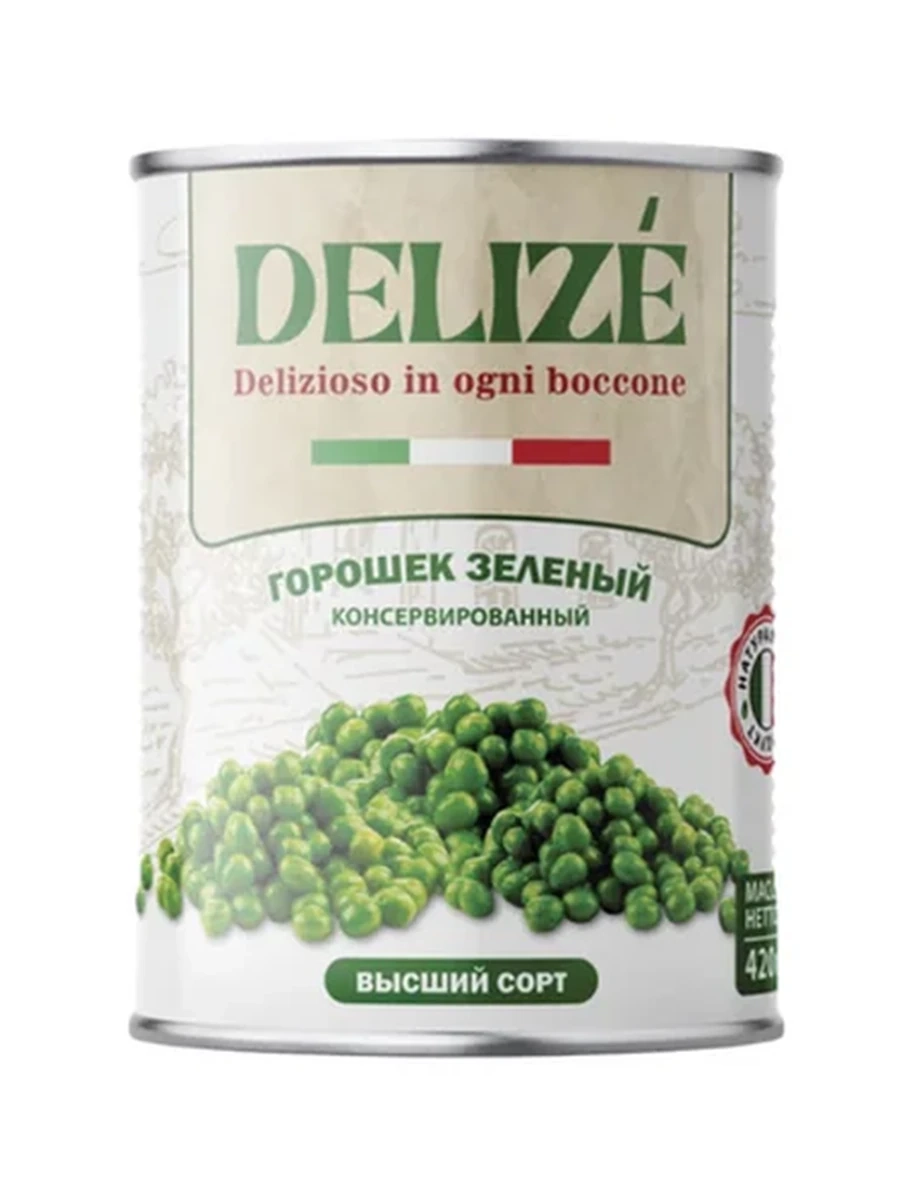 ГОРОШЕК ЗЕЛЕНЫЙ DELIZE КЛЮЧ Ж/Б 425ГР