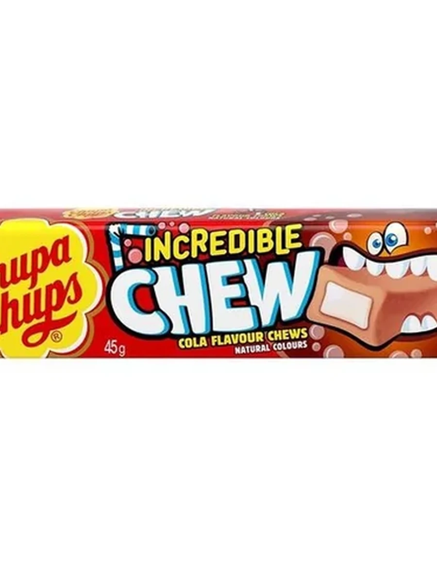 КАРАМЕЛЬ CHUPA CHUPS INCREDIBLE CHEW КЛУБНИКА 47ГР