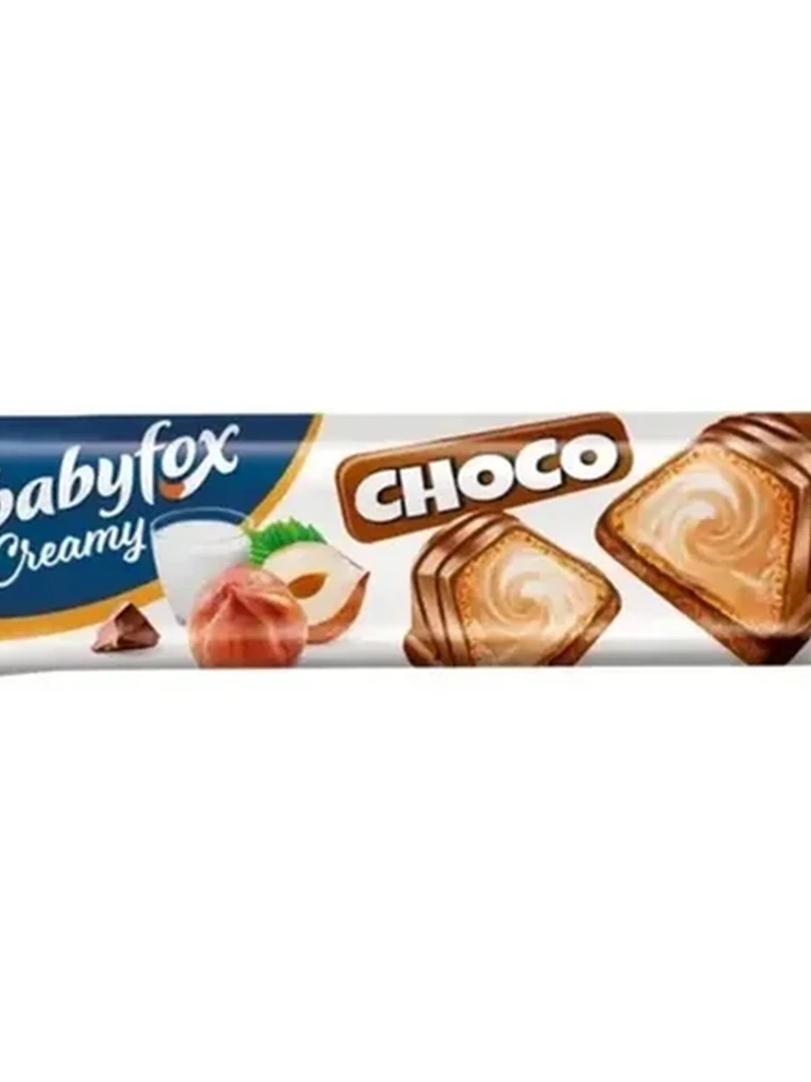 БАТОНЧИК ВАФЕЛЬНЫЙ KDV BABY FOX CREAMY МОЛОЧНО-ОРЕХОВЫЙ 23ГР