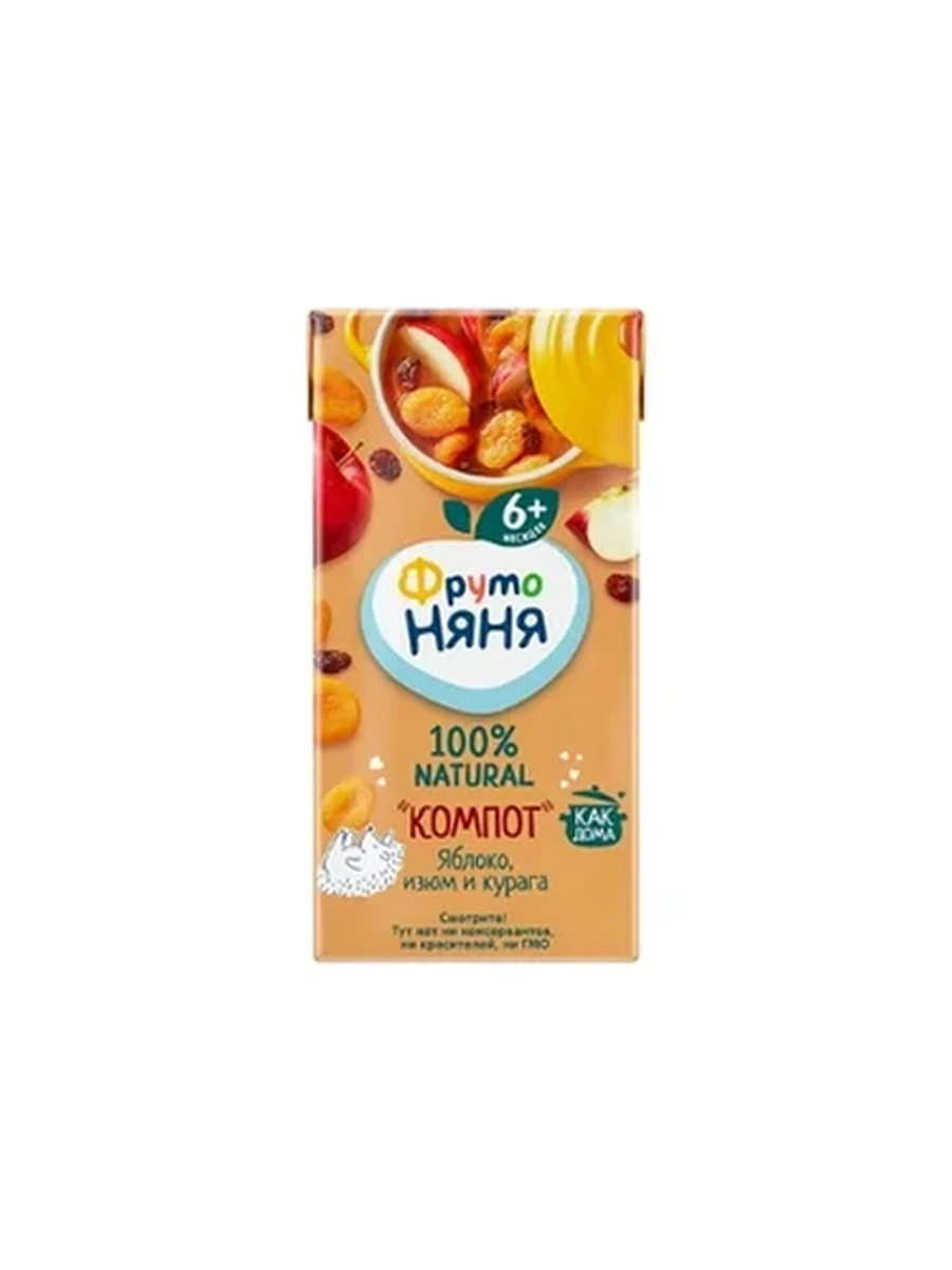 КОМПОТ ФРУТО НЯНЯ ЯБЛОКО/КУРАГА 0,2Л