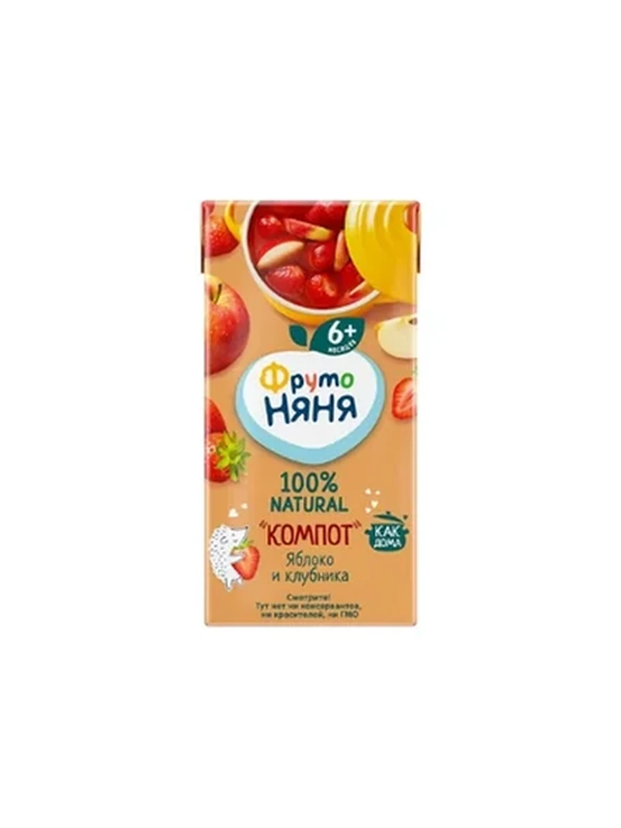 КОМПОТ ФРУТО НЯНЯ ЯБЛОКО/КЛУБНИКА 0,2Л