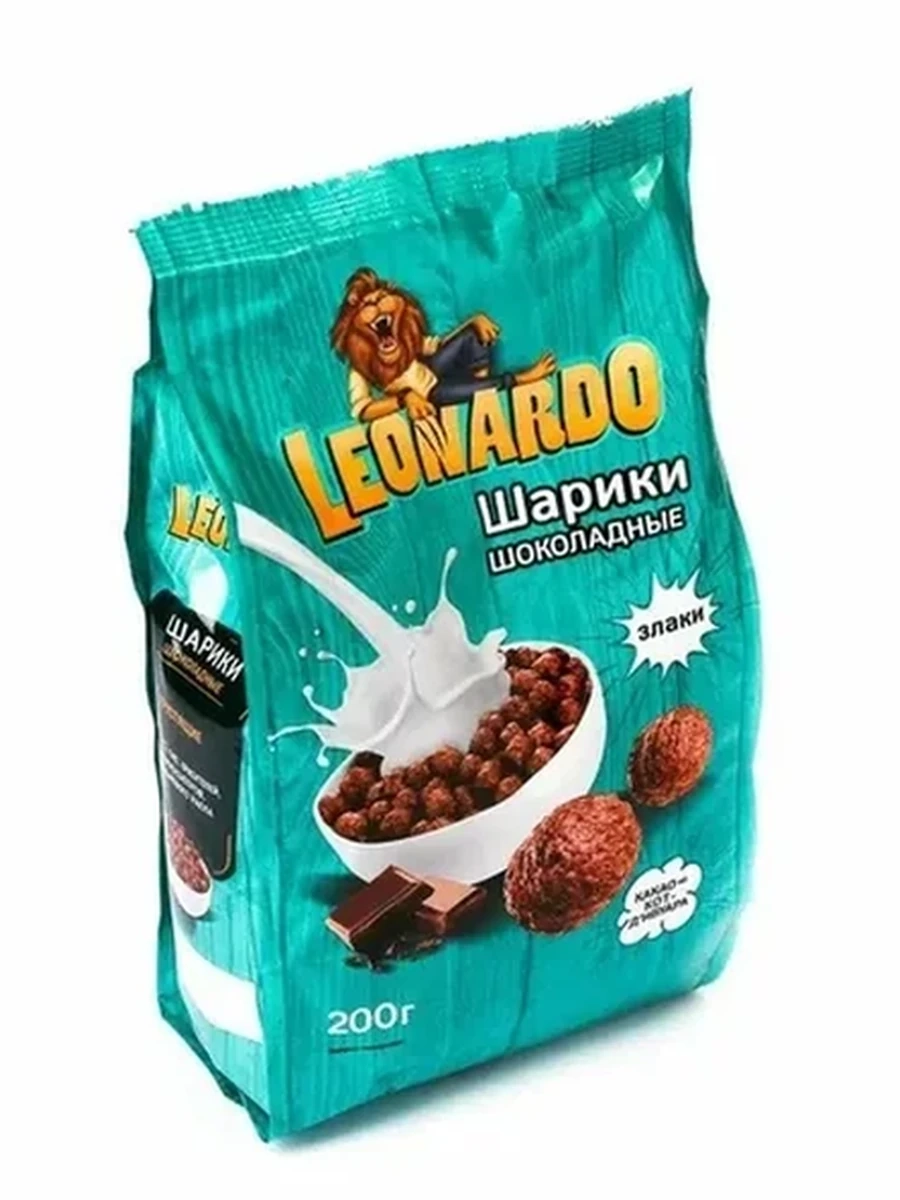 ЗАВТРАК ГОТОВЫЙ LEONARDO ШОКОЛАДНЫЕ ШАРИКИ 200ГР