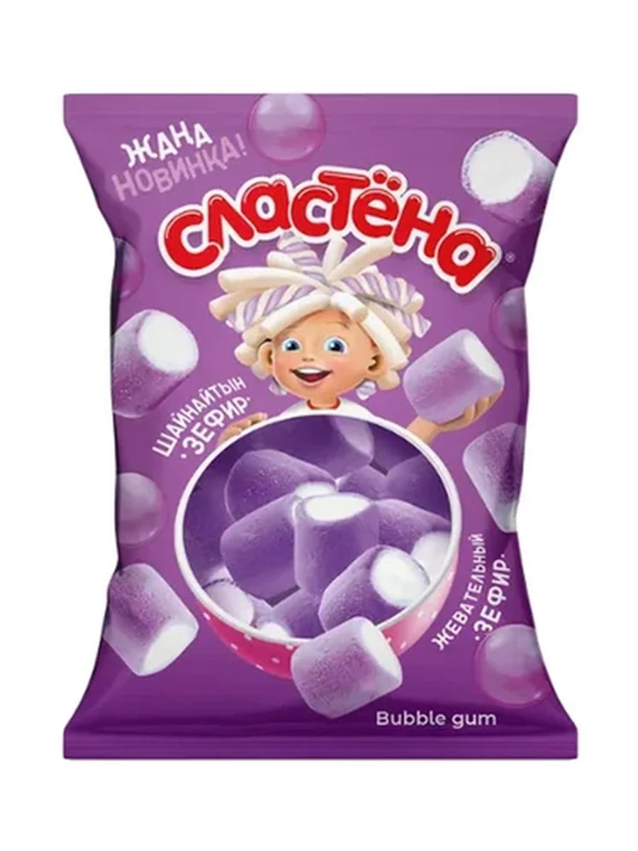 ЗЕФИР СЛАСТЕНА СО ВКУСОМ BUBBLE GUM 75ГР