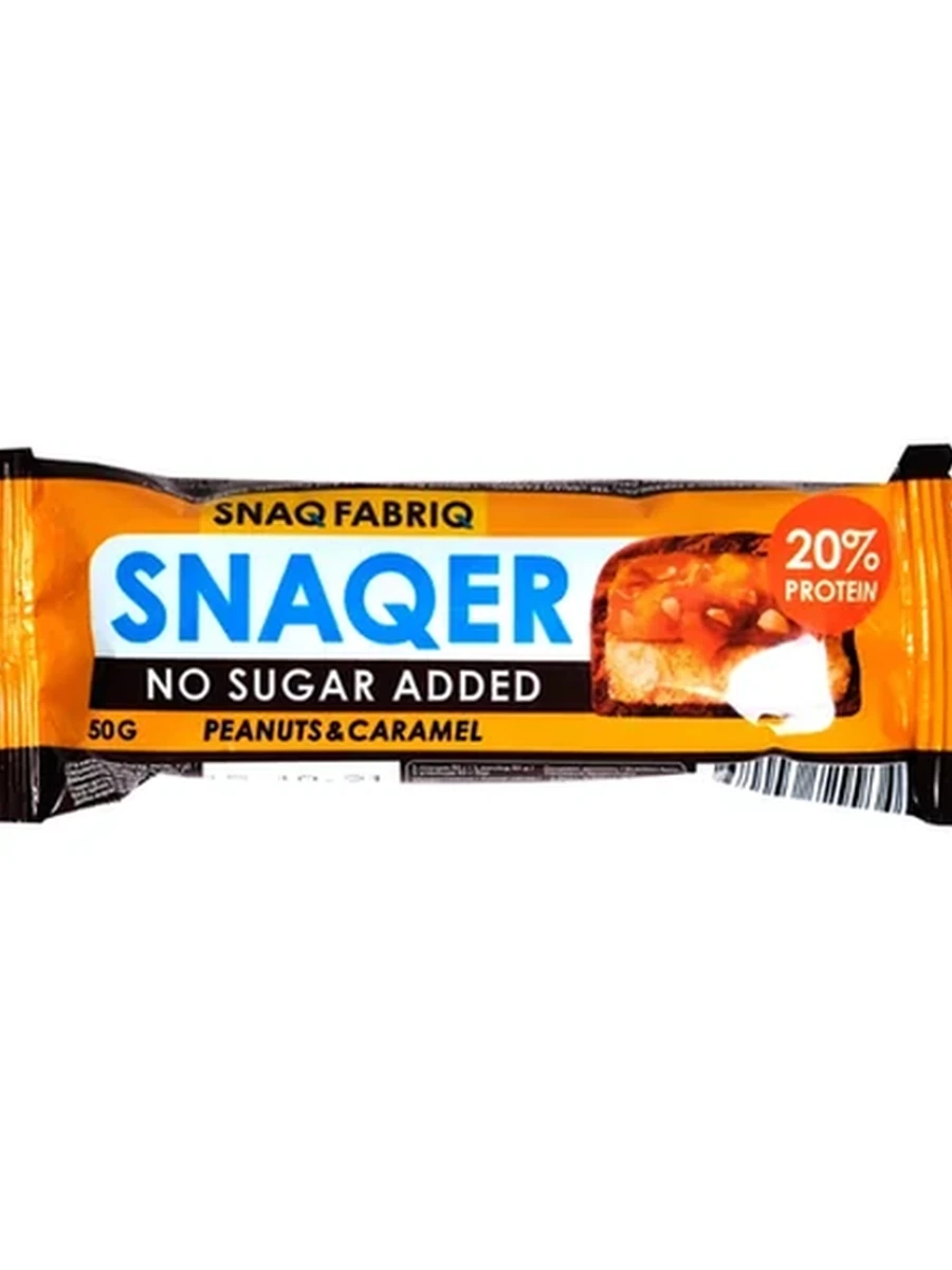 БАТОНЧИК SNAQ FABRIQ АРАХИС-КАРАМЕЛЬ ГЛАЗИРОВАННЫЙ 50ГР