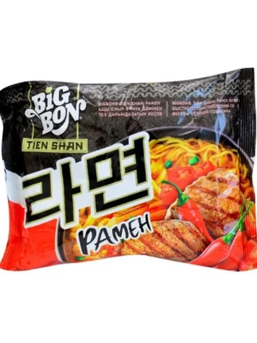 ЛАПША БЫСТР.ПРИГОТ BIG BON РАМЕН ГОВЯДИНА ОСТРАЯ 100ГР
