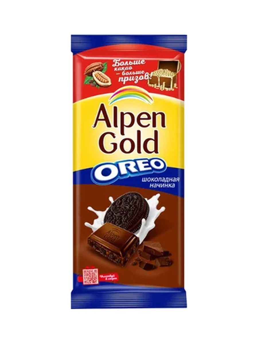 ШОКОЛАД ALPEN GOLD OREO С ШОКОЛАДНОЙ НАЧИНКОЙ 85ГР