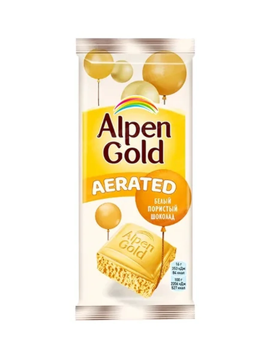 ШОКОЛАД ALPEN GOLD БЕЛЫЙ ПОРИСТЫЙ 80ГР