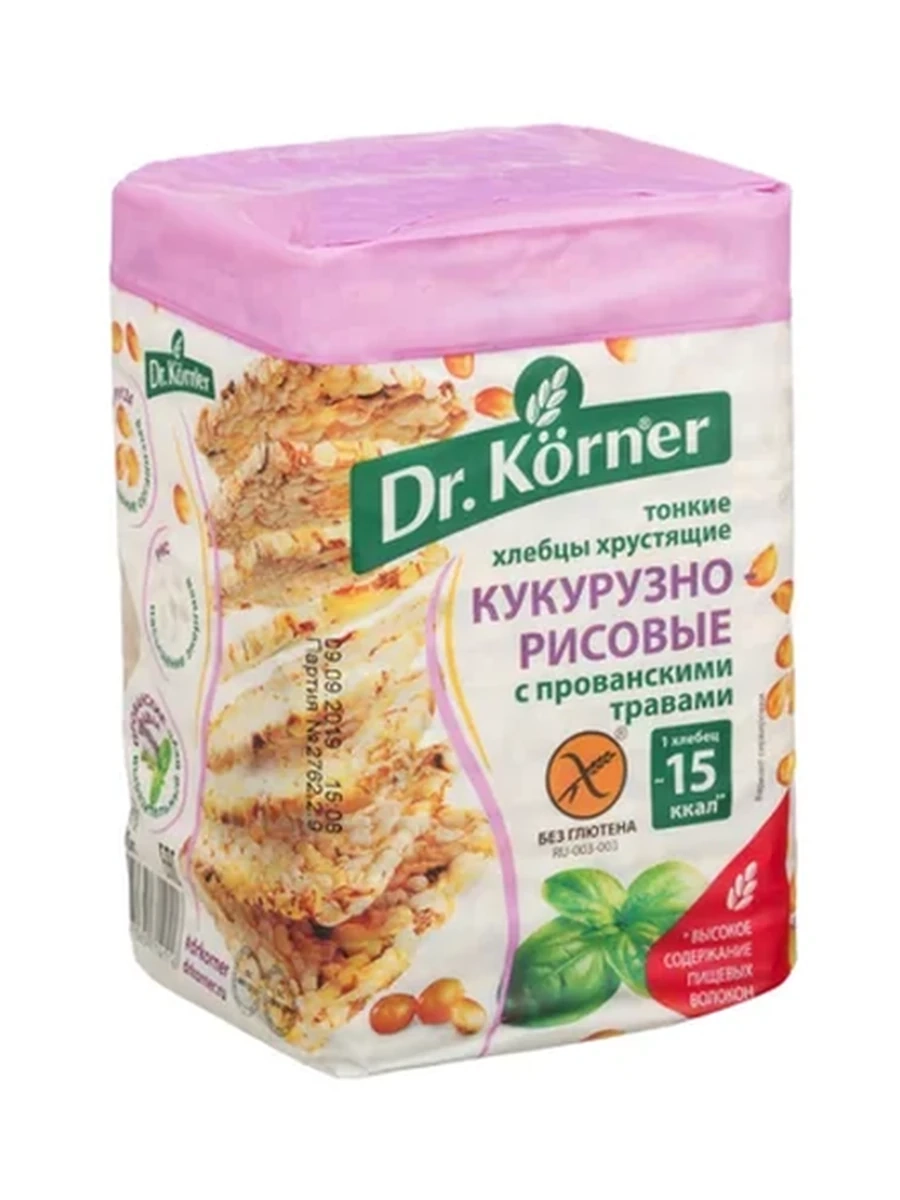 ХЛЕБЦЫ DR.KORNER КУКУРУЗНО-РИСОВЫЕ С ПРОВАНСКИМИ ТРАВАМИ 100ГР