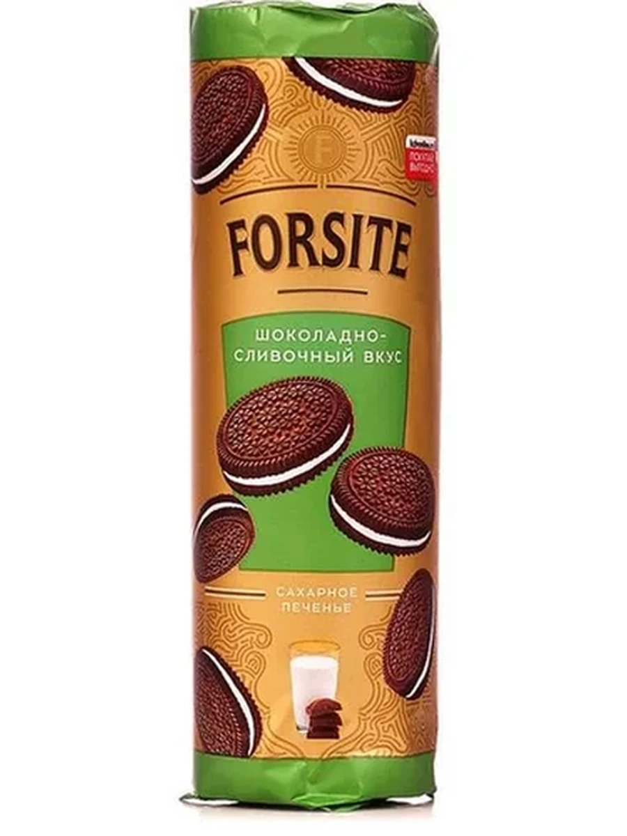 ПЕЧЕНЬЕ САХАРНОЕ FORSITE СЭНДВИЧ ШОК-СЛИВОЧНЫЙ 200ГР