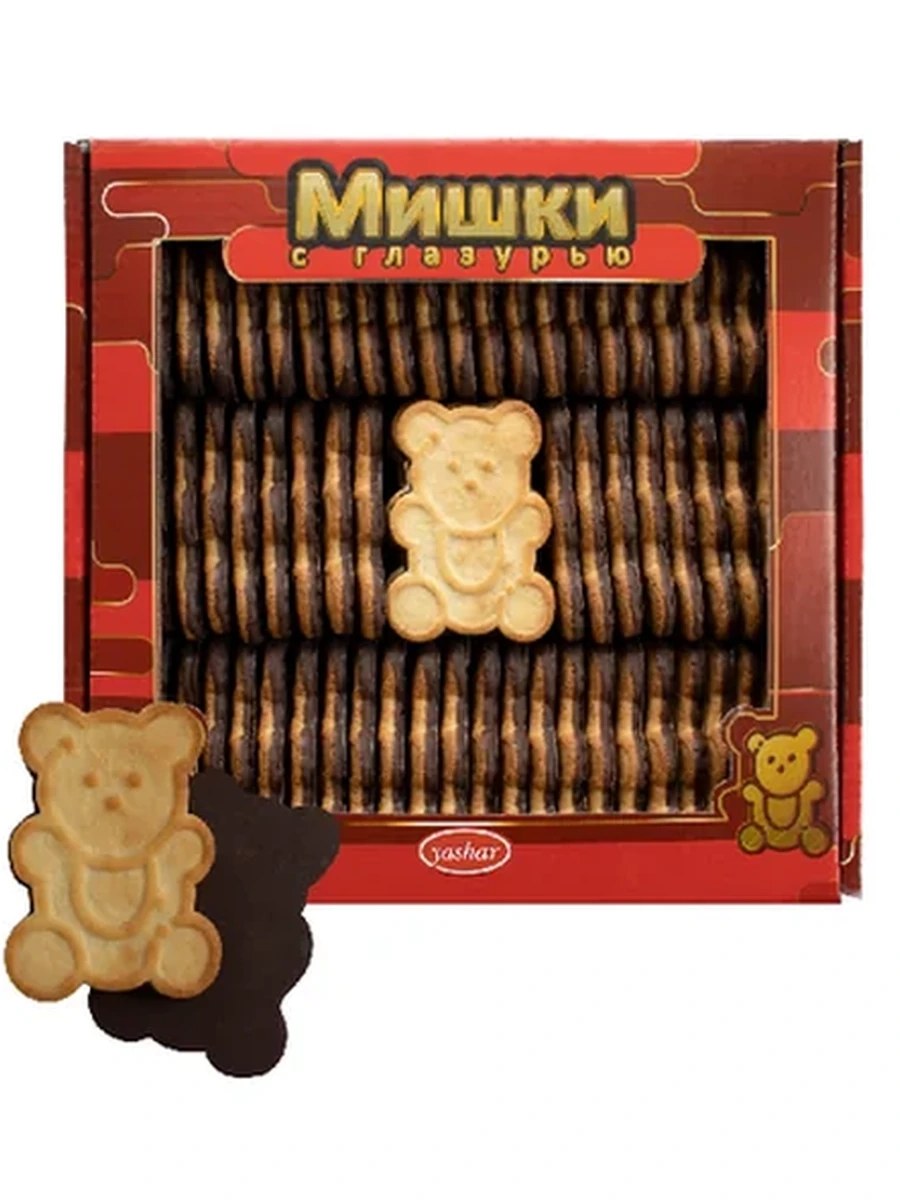 ПЕЧЕНЬЕ YASHAR МИШКИ ШОКОЛАДНОЕ 1КГ