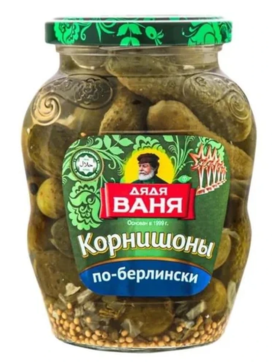 КОРНИШОНЫ МАРИНОВАННЫЕ ДЯДЯ ВАНЯ ПО-БЕРЛИНСКИ СТ/Б 350ГР