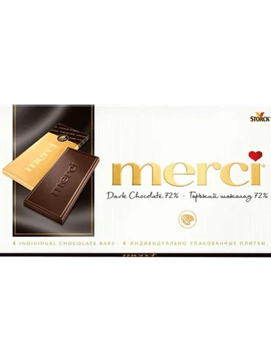 ШОКОЛАД MERCI ГОРЬКИЙ 72% 100ГР