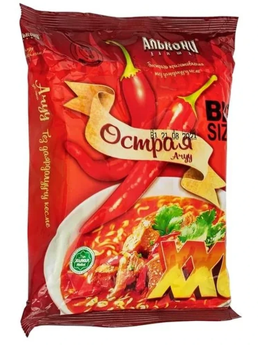 ЛАПША БЫСТР.ПРИГОТ АЛЬКОНИ ГОВЯД ОСТРАЯ БРИКЕТ XXL 120ГР