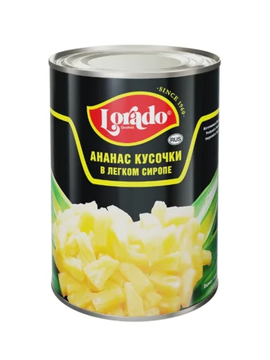 Ананасы LORADO кусочками ж/б 580мл