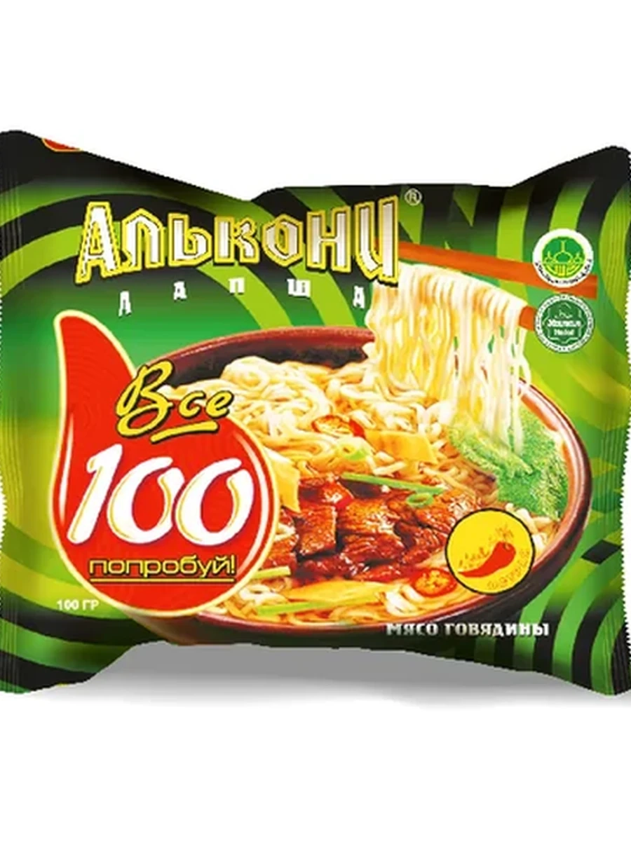 ЛАПША БЫСТР.ПРИГОТ АЛЬКОНИ ГОВЯДИНА ОСТРАЯ П/У 100ГР
