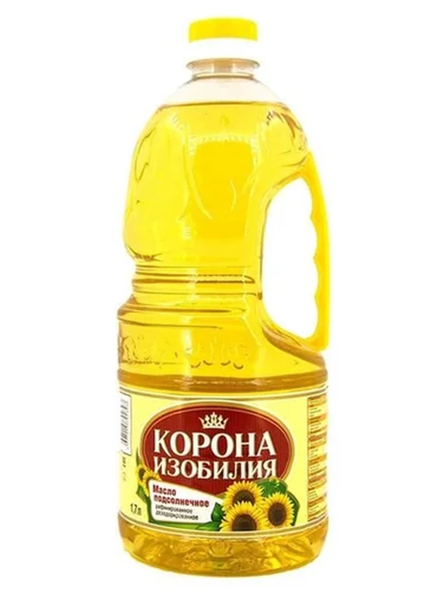 МАСЛО РАСТИТЕЛЬНОЕ КОРОНА ИЗОБИЛИЯ ПОДСОЛНЕЧНОЕ, 1,7 Л