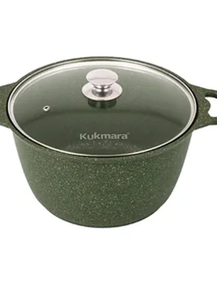 Кастрюля Kukmara 6 л со стеклянной крышкой, АП линия Trendy style (Malachite)