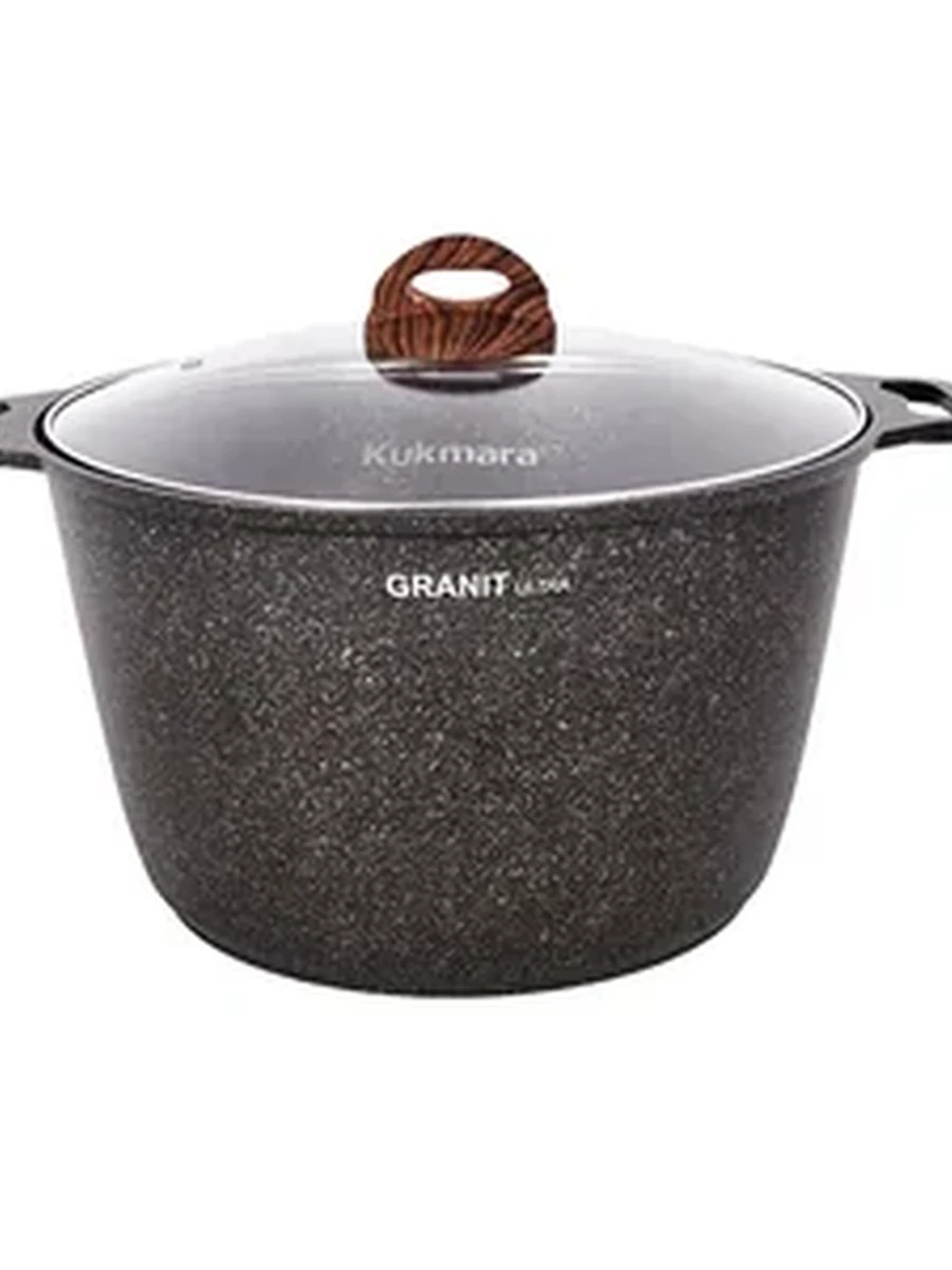 Кастрюля Kukmara 10 л со стеклянной крышкой, АП линия Granit Ultra (Original)