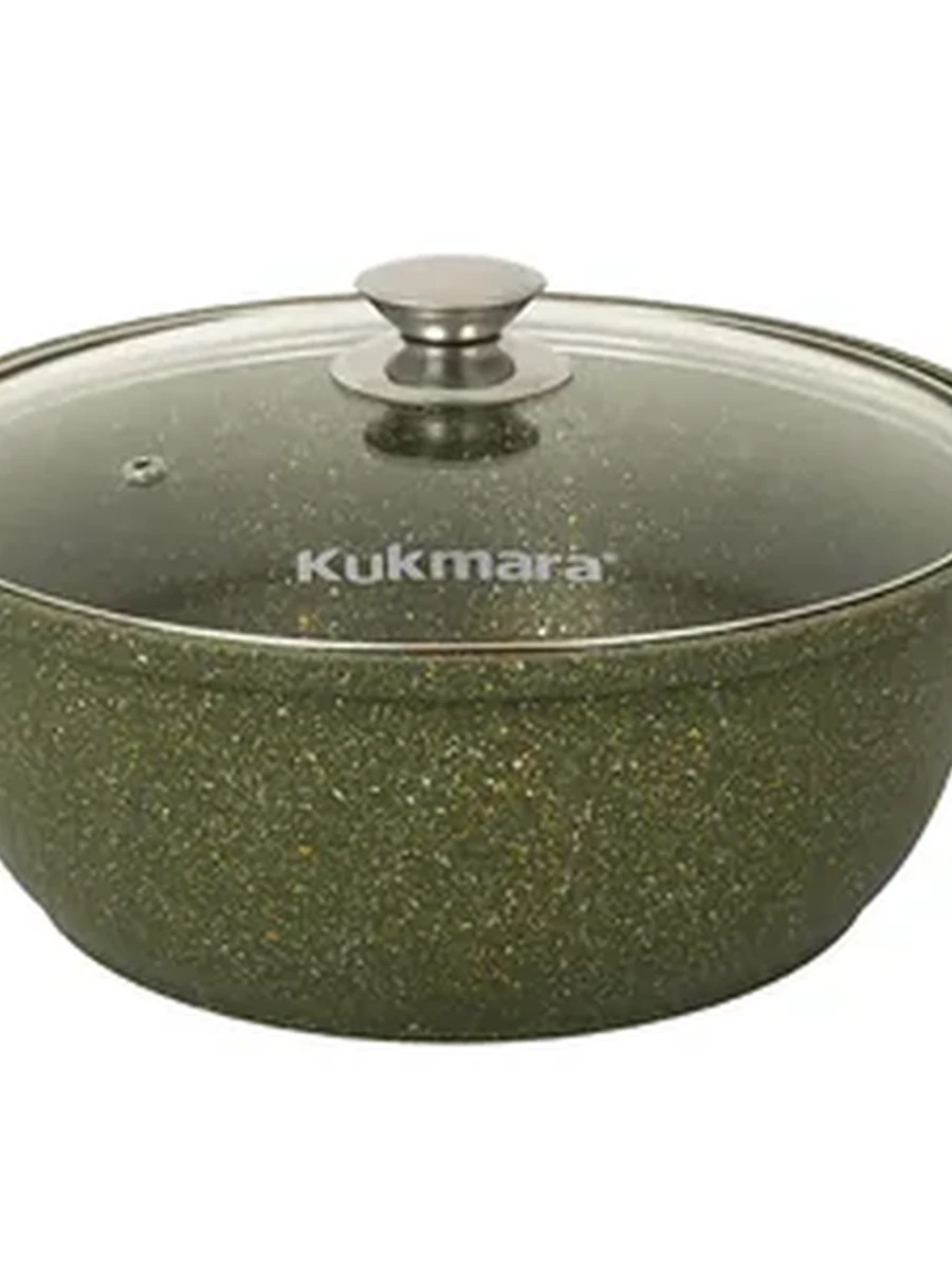 Кастрюля-жаровня Kukmara 4 л со стеклянной крышкой, АП линия Trendy style (Malachite)