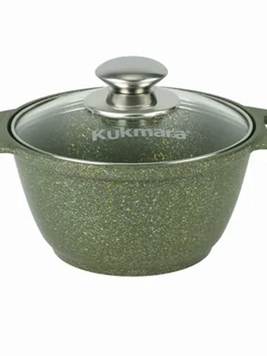 Кастрюля Kukmara 1л со стеклянной крышкой, АП линия Trendy style (Malachite)
