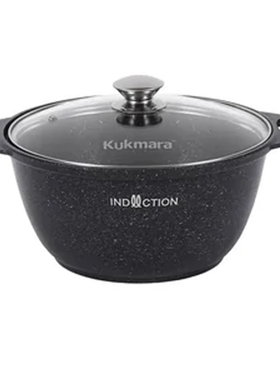 Кастрюля Kukmara объёмом 2 литра из линии Marble Induction в оттенке кофейный мрамор