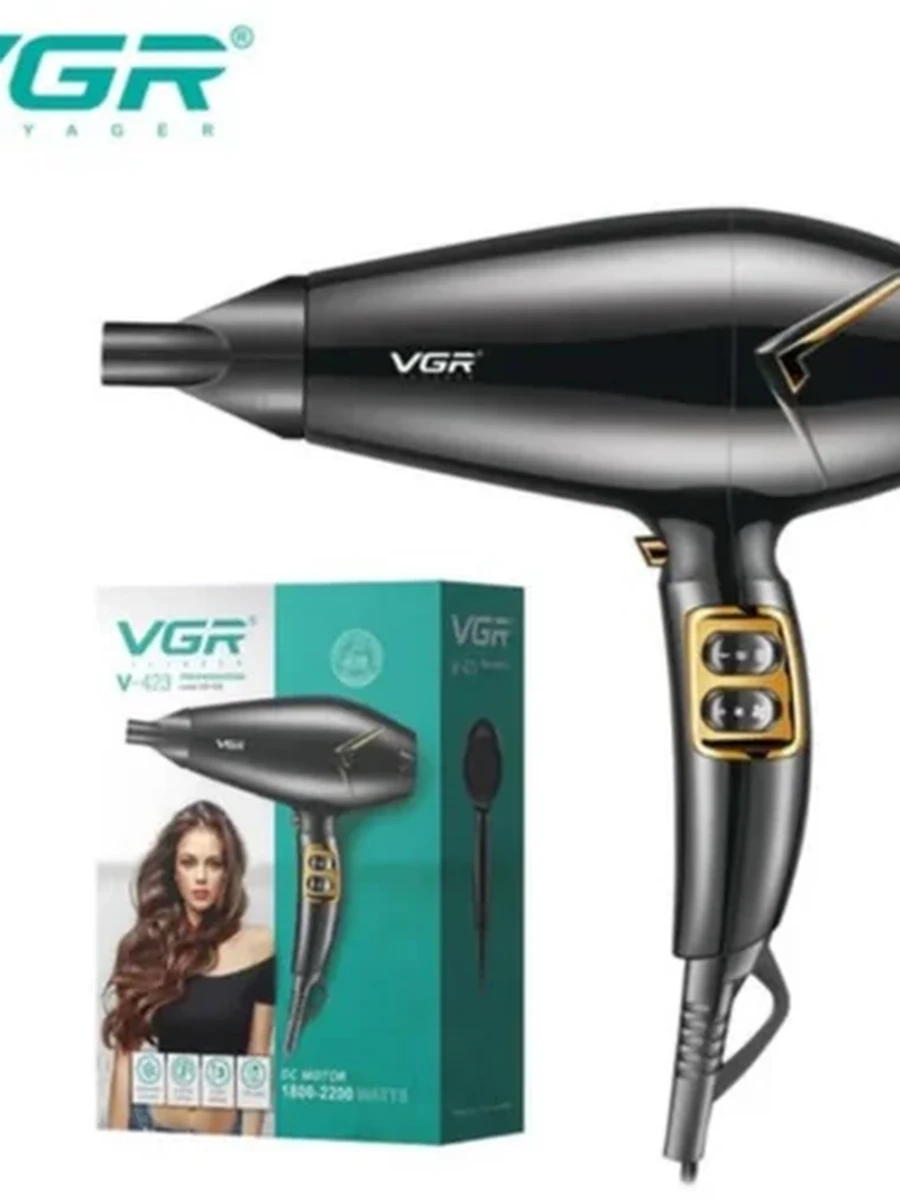 Профессиональный фен для волос VGR V-423 для быстрой сушки и укладки