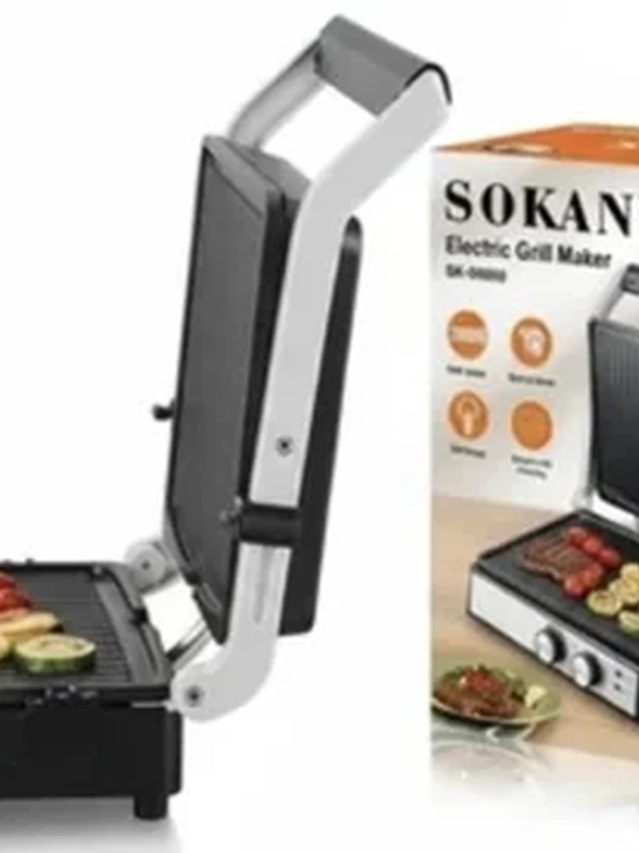 Электрогриль контактный SOKANY SK-08050 2000 Вт для стейков и овощей