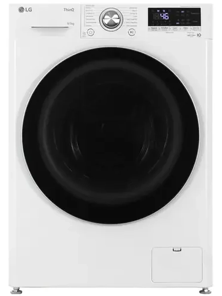 Стирально-сушильная машина LG F2V7FR1W [фронтальная, стирка 9 кг, сушка 5 кг, 1200 об/мин, инвертор, 60 см х 85 см х 47.5 см] белый, дисплей