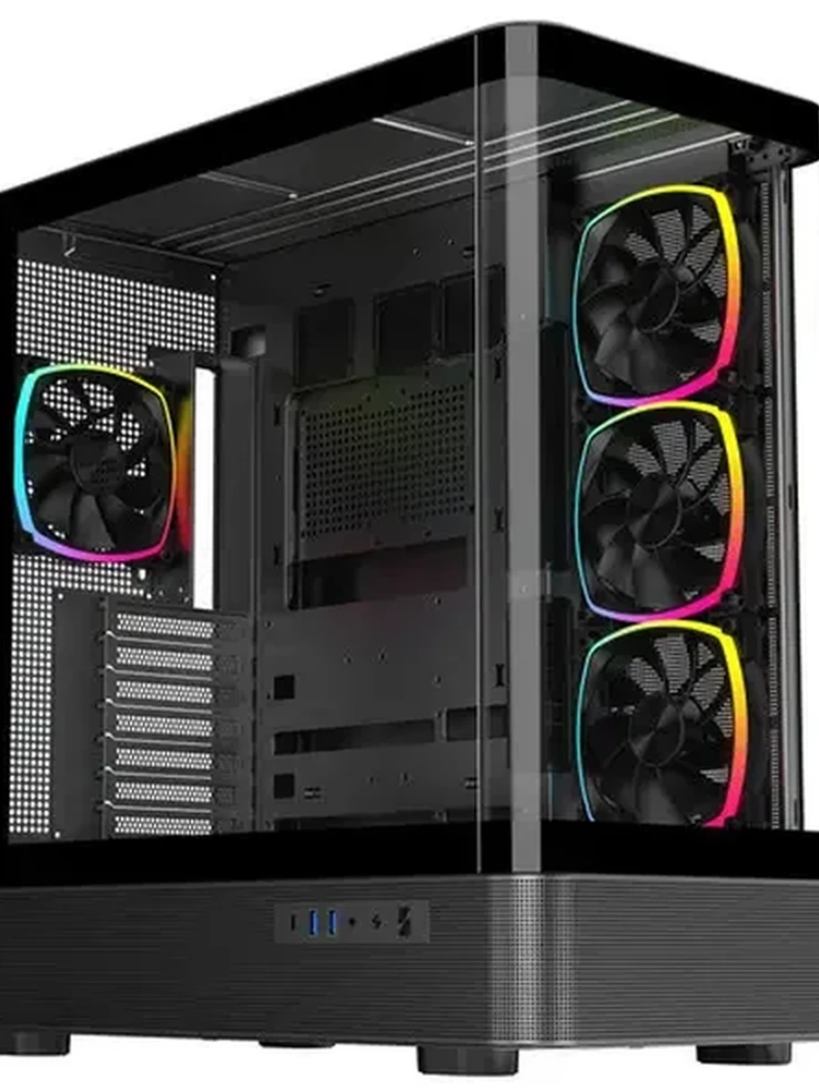 Корпус ARDOR GAMING Crystal CG1 Midtower Black, 4x120 ARGB, USB 3.2*2, USB Type-C, 0.6 mm, Glass front, без БП