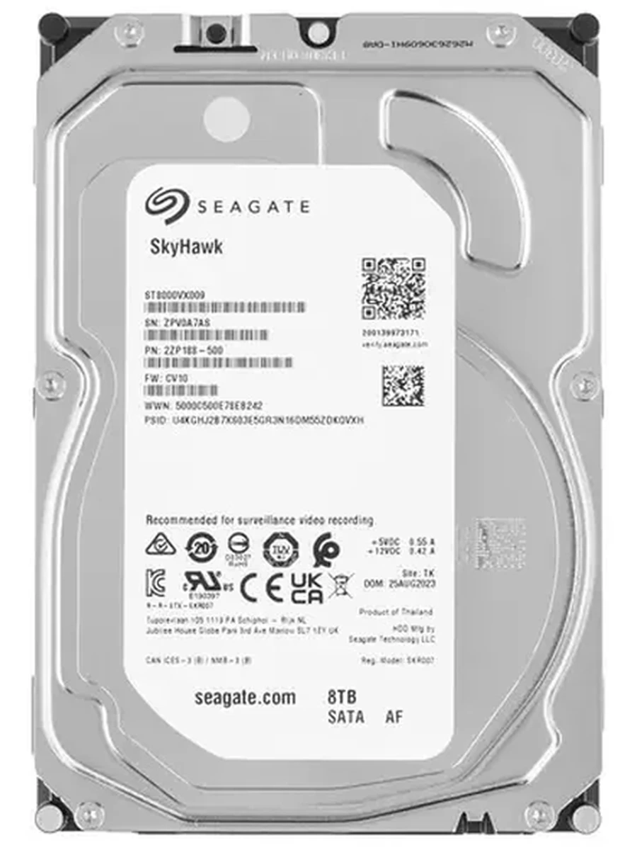 Жесткий диск SATA-3 8Tb Seagate SkyHawk [ST8000VX009] Cache 256MB EU/CN