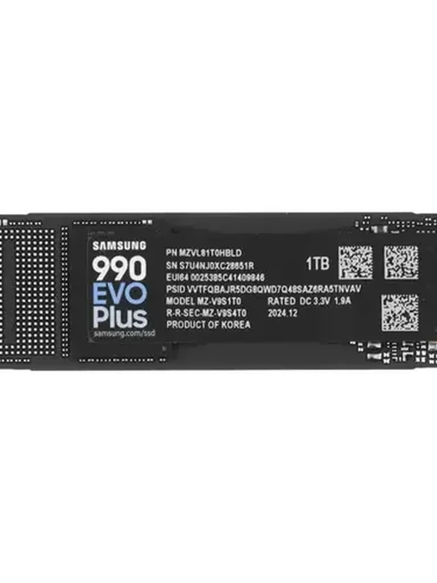 Твердотельный накопитель SSD M.2 2280 1Tb Samsung 990 EVO Plus [MZ-V9S1T0BW] (R7150/W6300/MB/s)