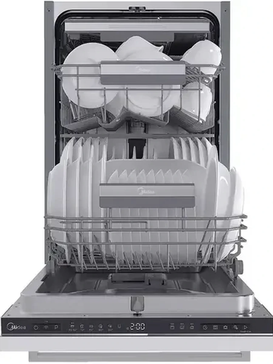 Встраиваемая посудомоечная машина Midea MID45S350i [44.8 см, 3 корз., 10 компл., луч, 1/2 загр.]