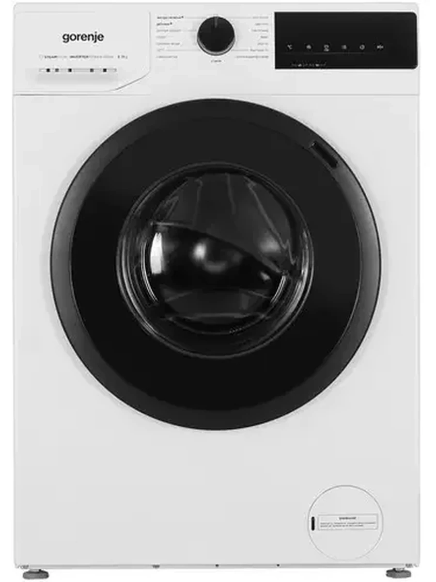 Стиральная машина Gorenje W1NHPI72SCSIRV + бак [фронтальная, стирка 7 кг, 1200 об/мин, пар, инвертор, 59.7 см x 85 см x 73.5 см] белый, черный, диспле