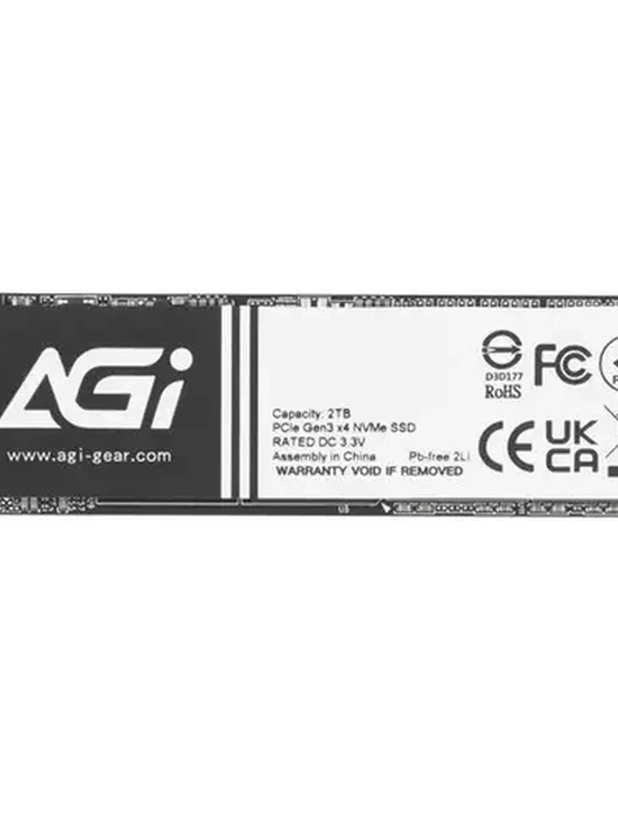 Твердотельный накопитель SSD M.2 2280 2Tb AGI AI298 [AGI2T0GIMAI298] PCIe 3.0 3D NAND (R2400/W1800MB/s)