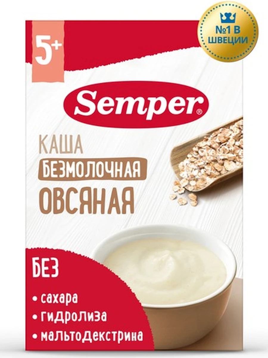 Semper безмолочная каша "Овсяная" (180грх8)