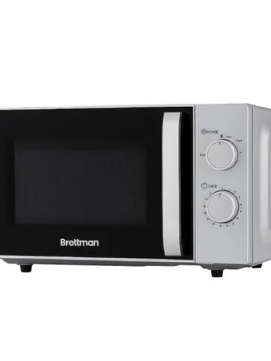 Микроволновая печь Brettman, серебристая, компактная СВЧ-печь для кухни, разогрев и разморозка